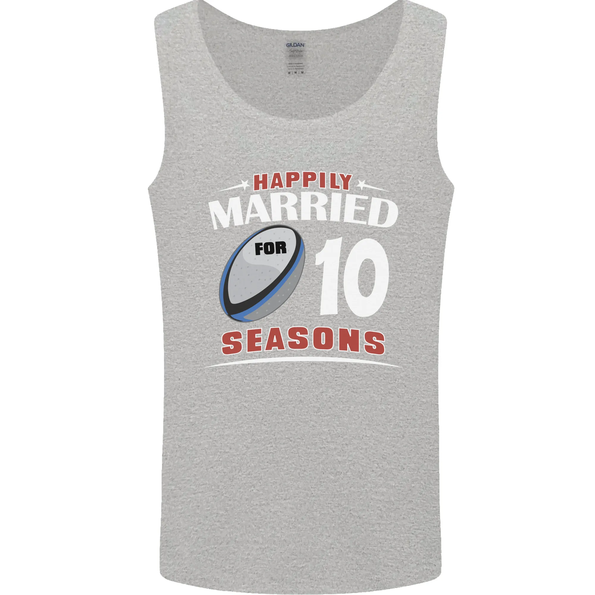 10 Year Wedding Anniversary 10th Rugby Mens Vest Tank Top