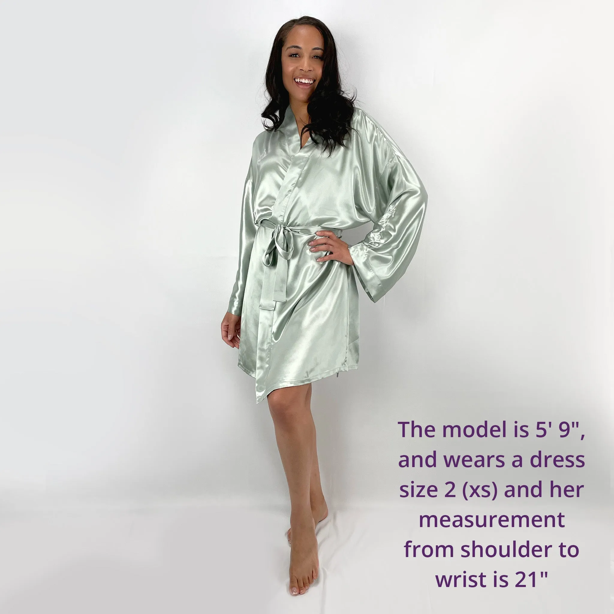 100% Pure Silk Robe - Sage