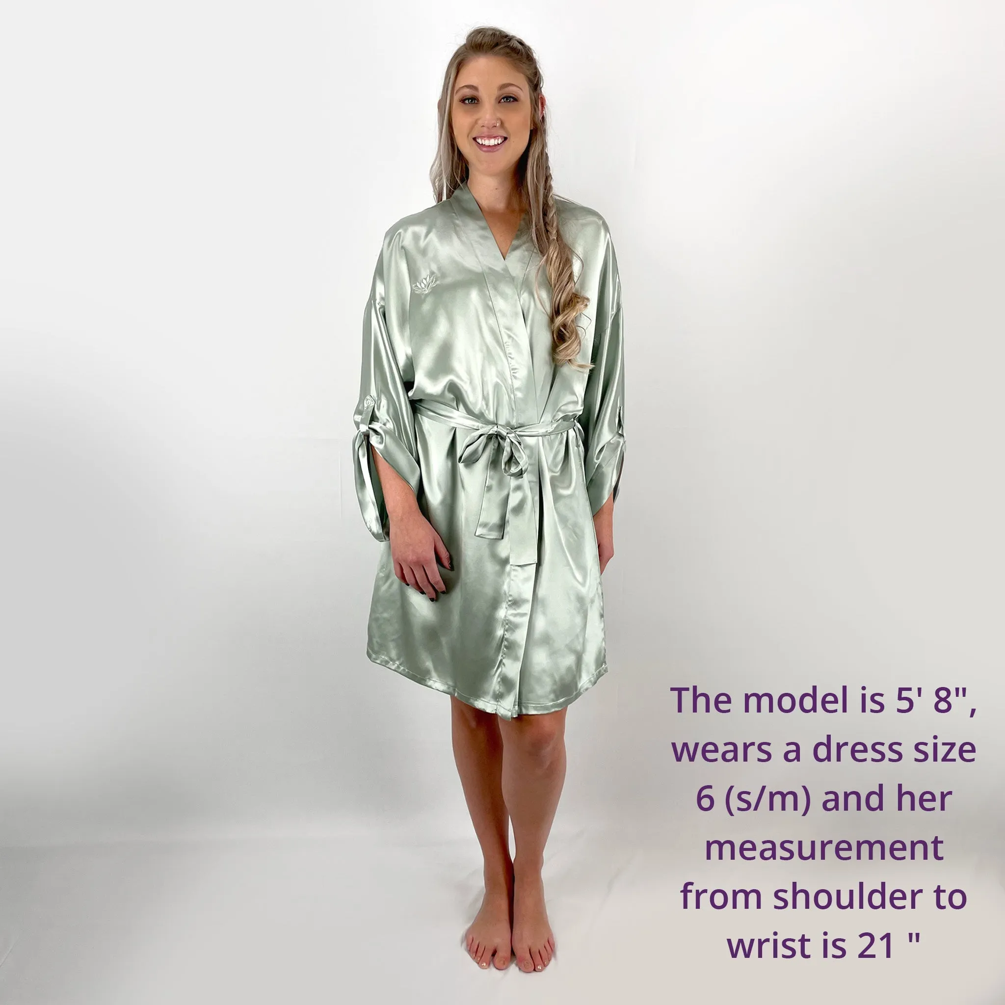 100% Pure Silk Robe - Sage