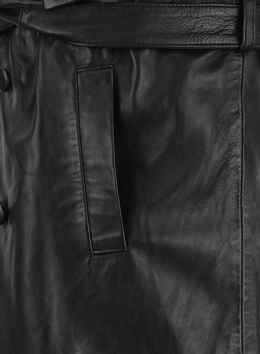 70s Vintage Leather Trench Coat