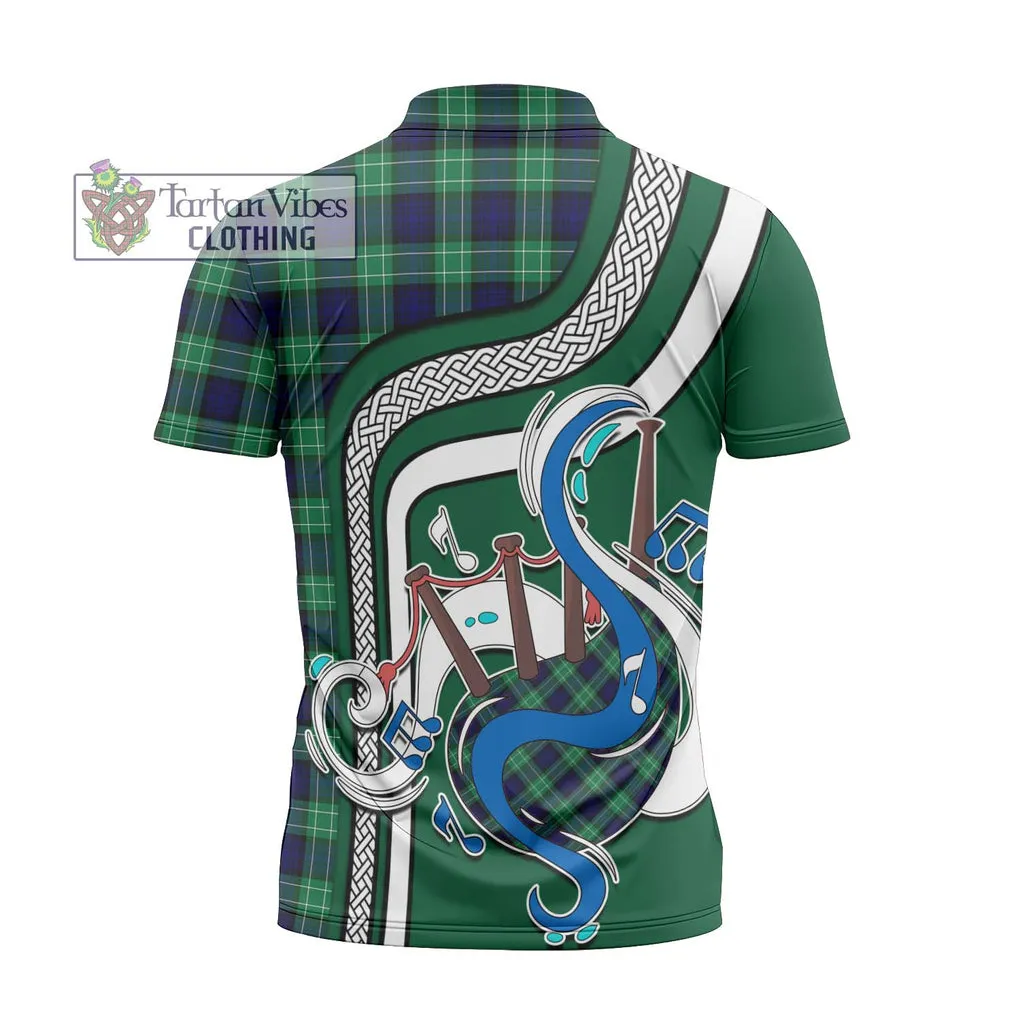 Abercrombie Tartan Zipper Polo Shirt with Epic Bagpipe Style