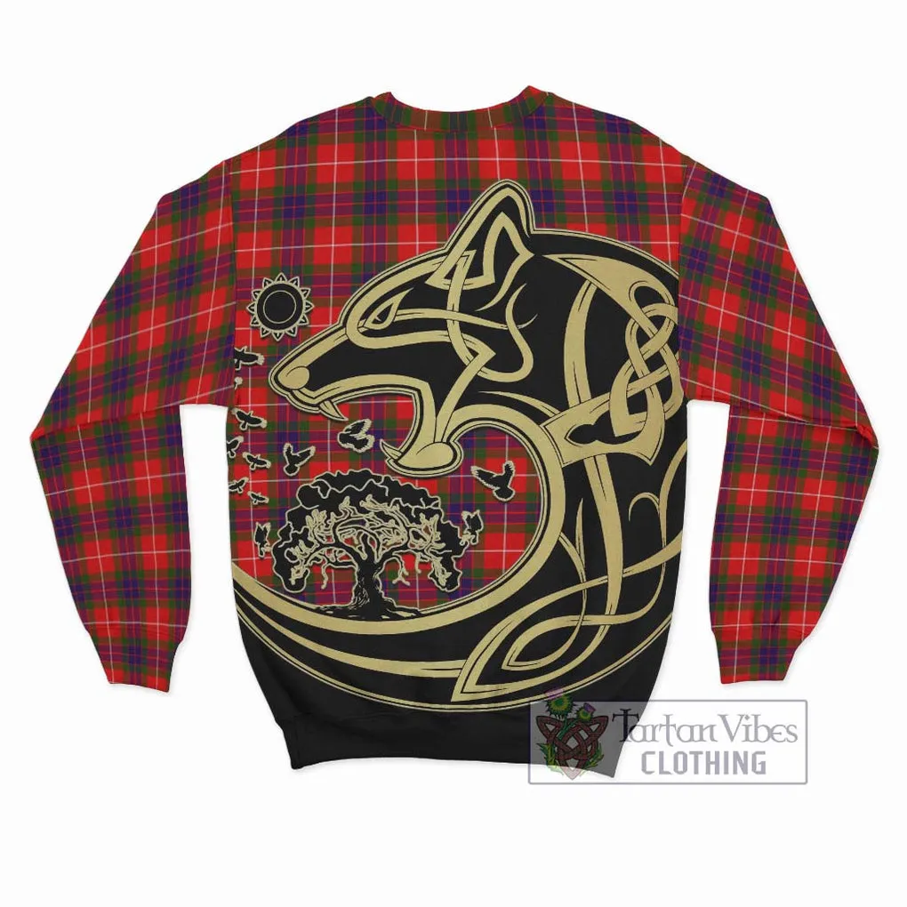 Abernethy Tartan Sweatshirt with Family Crest Celtic Wolf Style