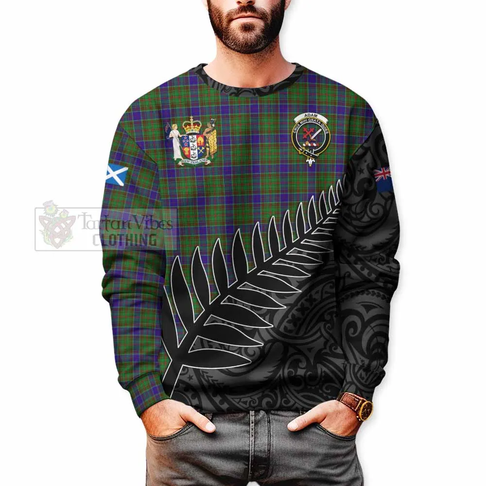 Adam Crest Tartan Sweatshirt with New Zealand Silver Fern Half Style