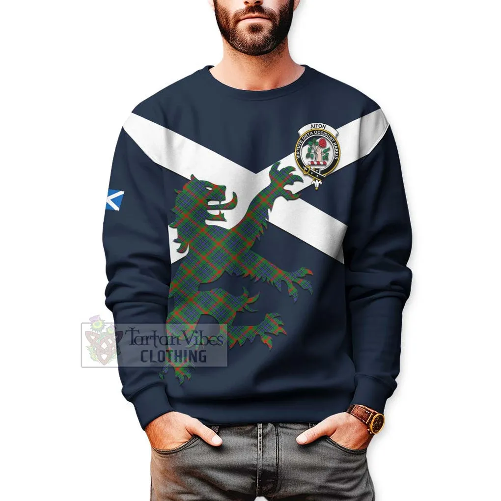 Aiton Tartan Lion Rampant Sweatshirt  Proudly Display Your Heritage with Alba Gu Brath and Clan Name