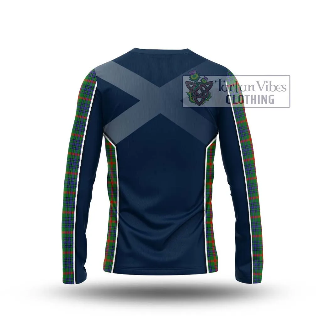 Aiton Tartan Long Sleeve T-Shirt with Family Crest and Lion Rampant Vibes Sport Style