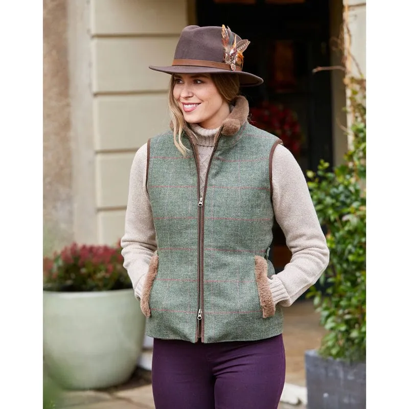 Alan Paine Combrook Tweed Ladies Gilet - Heath