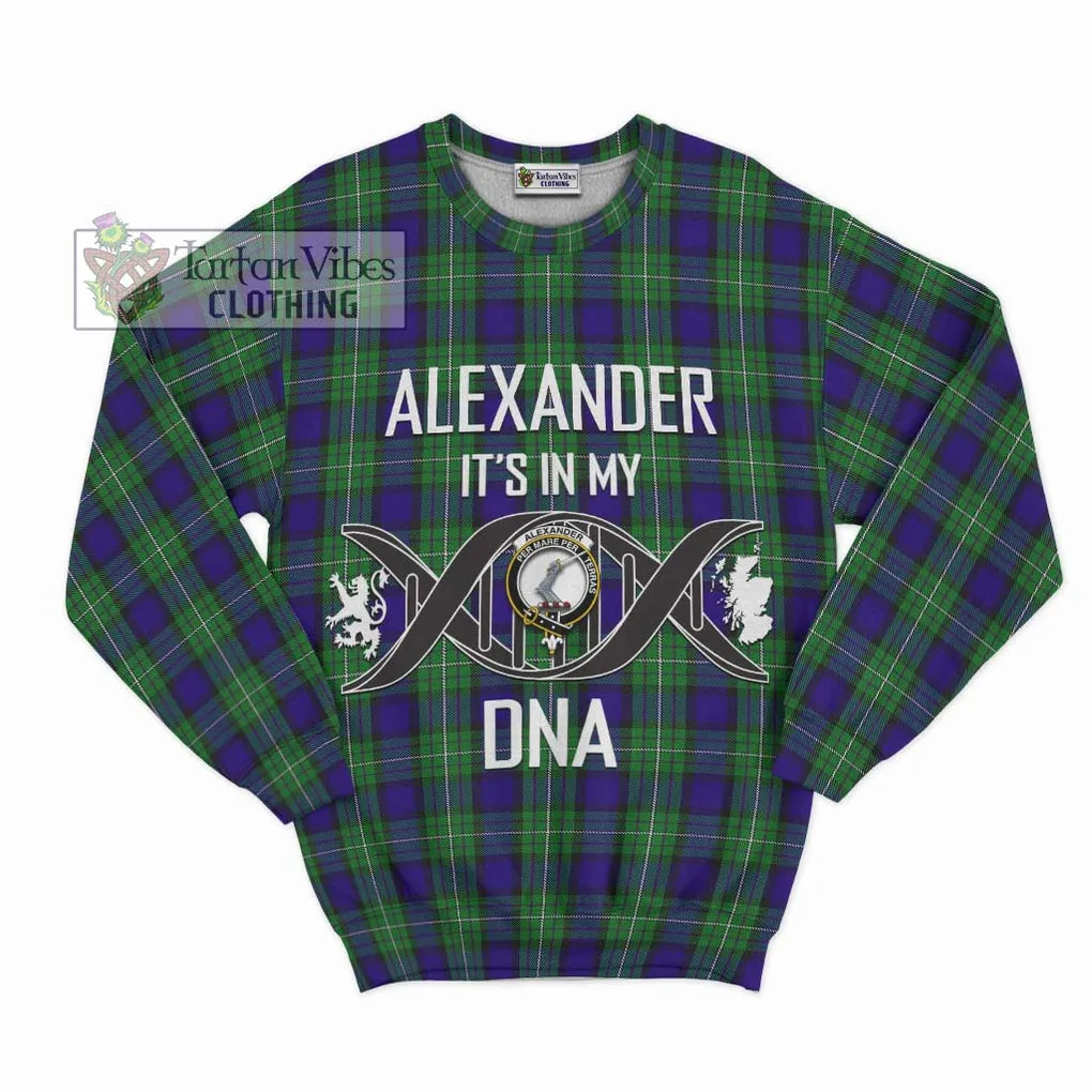 Alexander Tartan Sweatshirt with Family Crest DNA In Me Style