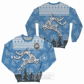 Allardice Clan Christmas Sweatshirt Celtic Reindeer Style