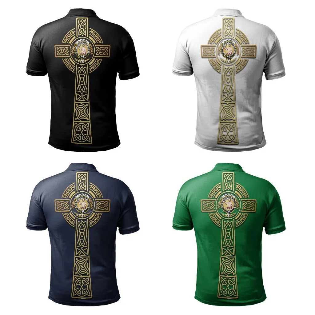 Allardice Clan Polo Shirt with Golden Celtic Tree Of Life