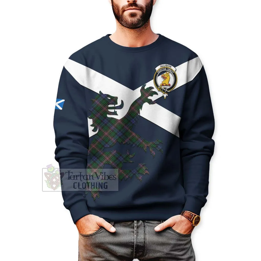 Allison Tartan Lion Rampant Sweatshirt  Proudly Display Your Heritage with Alba Gu Brath and Clan Name