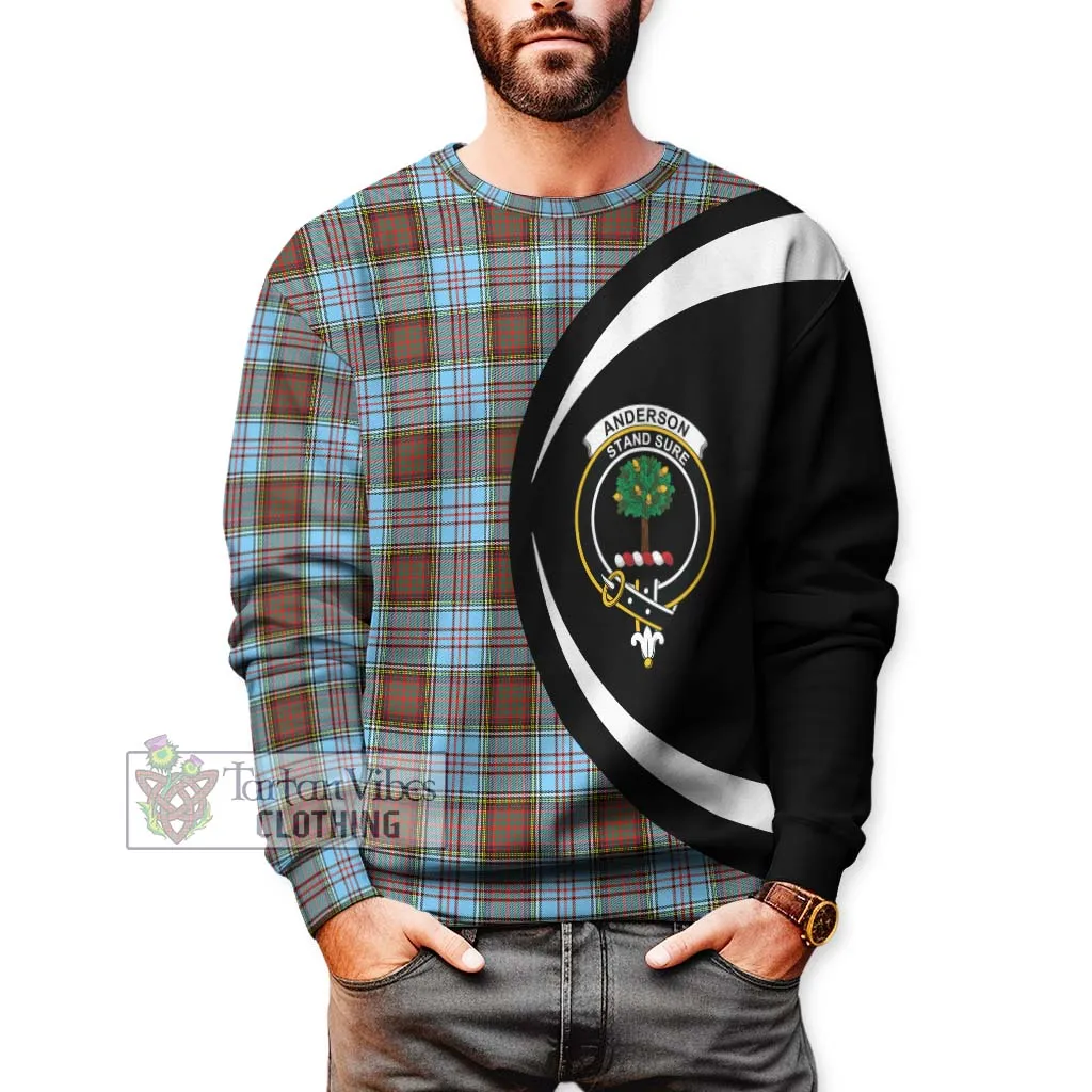 Anderson Ancient Tartan Sweatshirt with Family Crest Circle Style