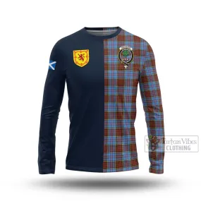 Anderson Modern Tartan Long Sleeve T-Shirt Alba with Scottish Lion Royal Arm Half Style