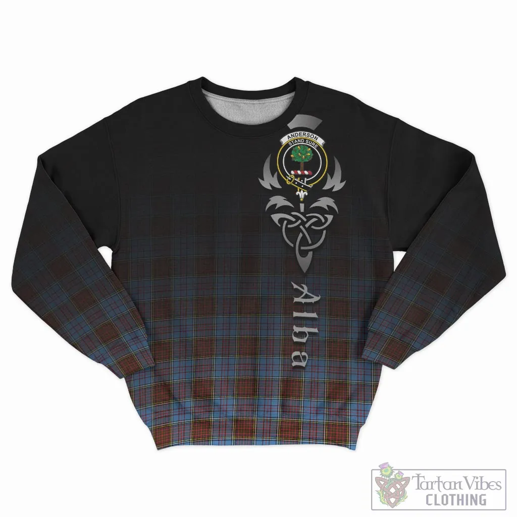 Anderson Modern Tartan Sweatshirt Featuring Alba Gu Brath Family Crest Celtic Inspired