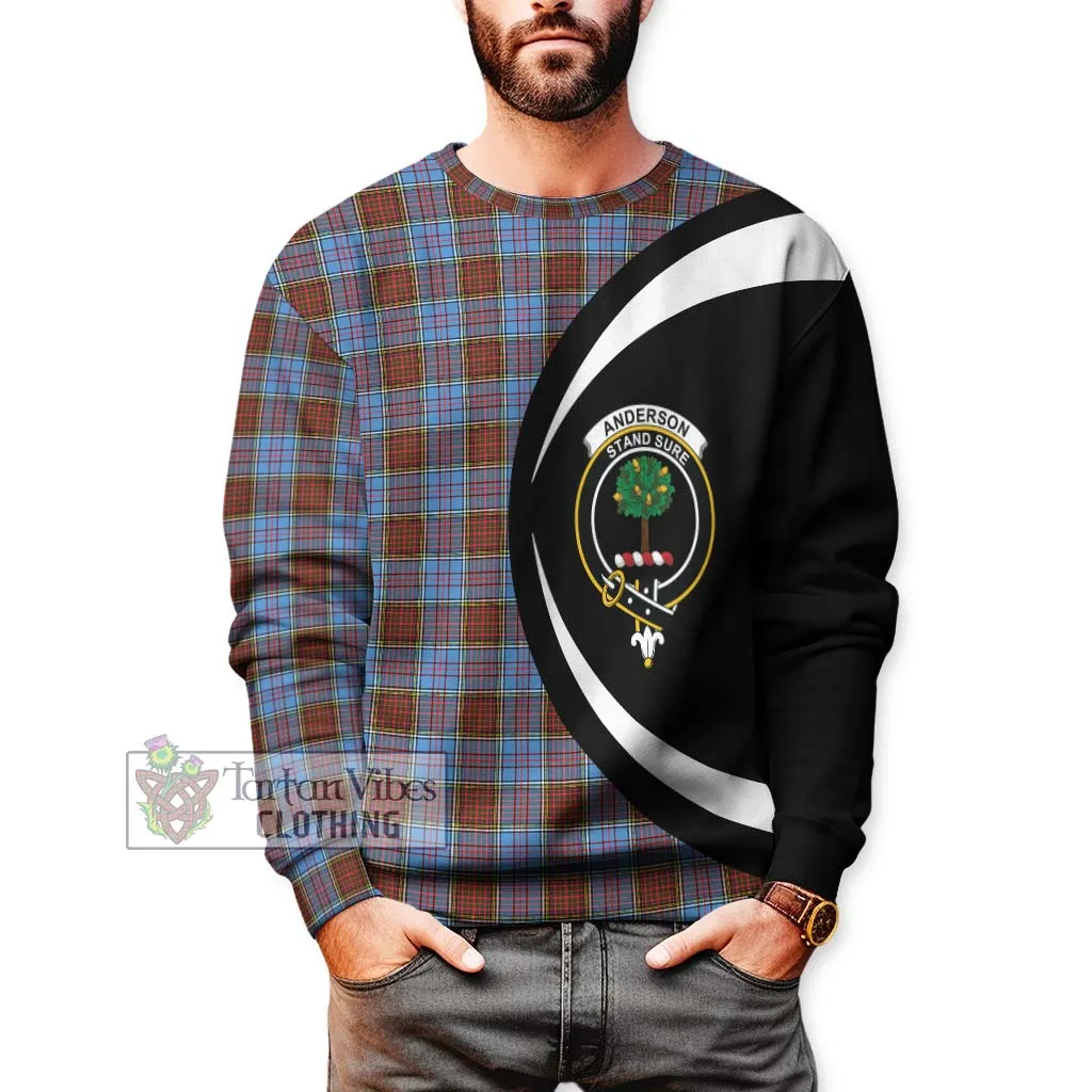 Anderson Modern Tartan Sweatshirt with Family Crest Circle Style