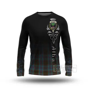 Anderson Tartan Long Sleeve T-Shirt Featuring Alba Gu Brath Family Crest Celtic Inspired