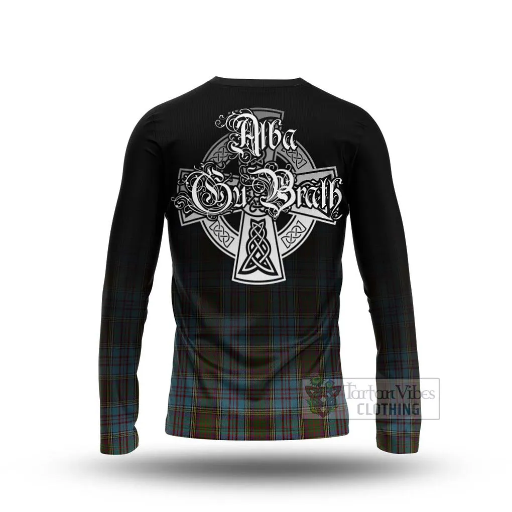 Anderson Tartan Long Sleeve T-Shirt Featuring Alba Gu Brath Family Crest Celtic Inspired