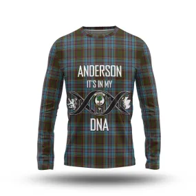 Anderson Tartan Long Sleeve T-Shirt with Family Crest DNA In Me Style