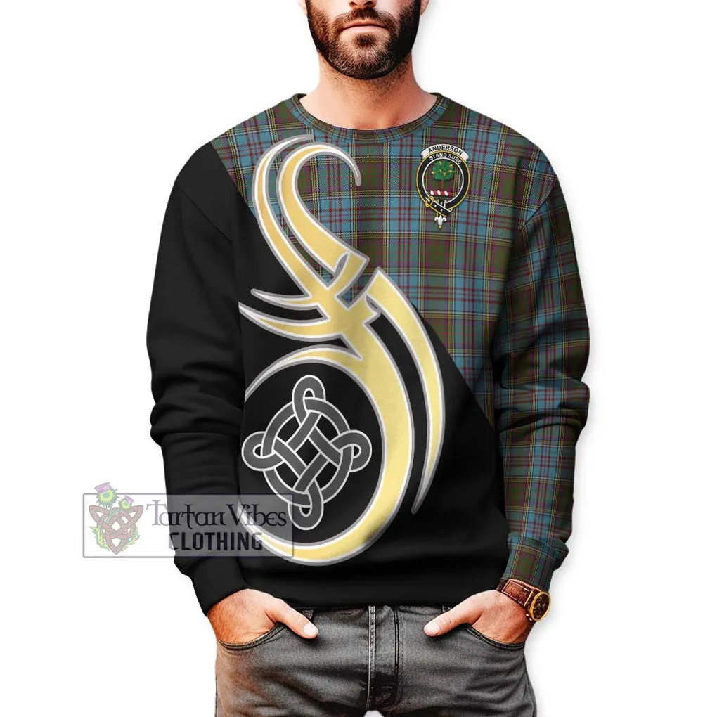 Anderson Tartan Sweatshirt with Family Crest and Celtic Symbol Style