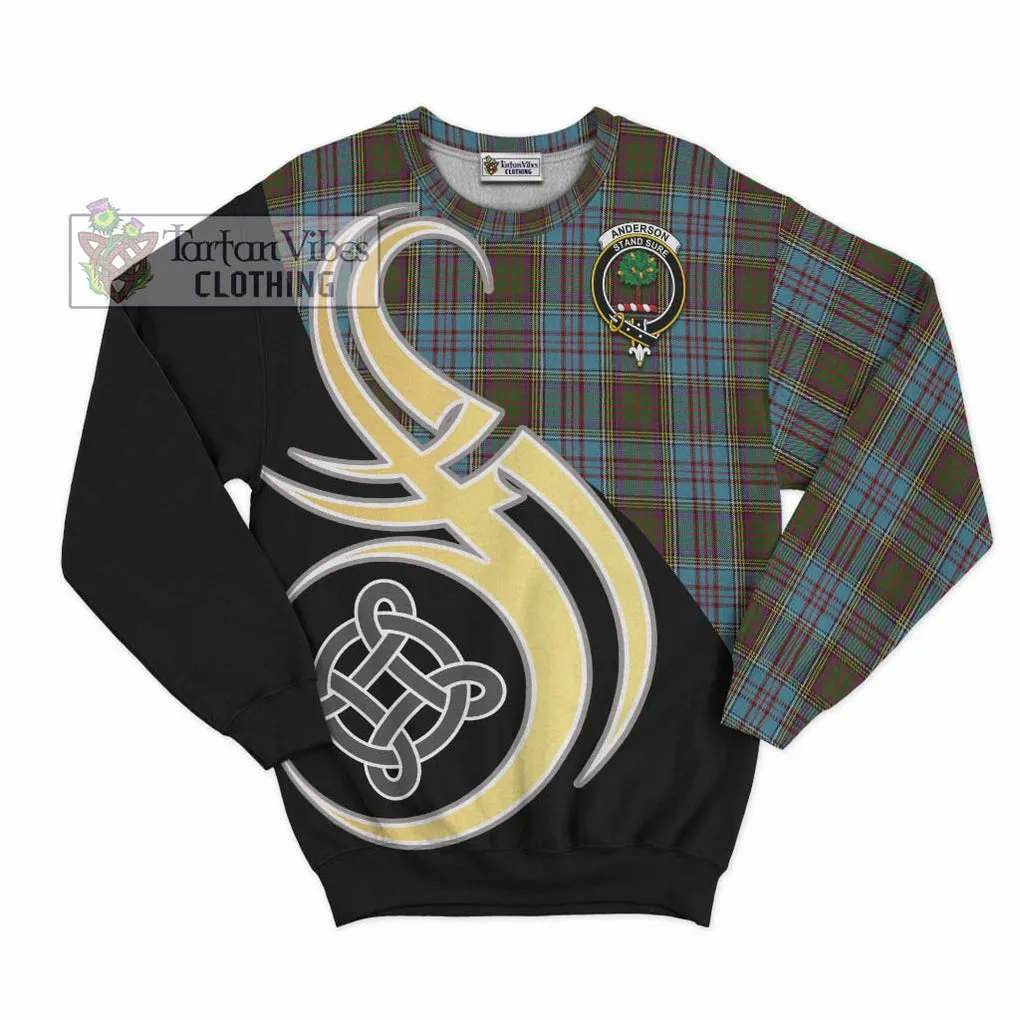 Anderson Tartan Sweatshirt with Family Crest and Celtic Symbol Style