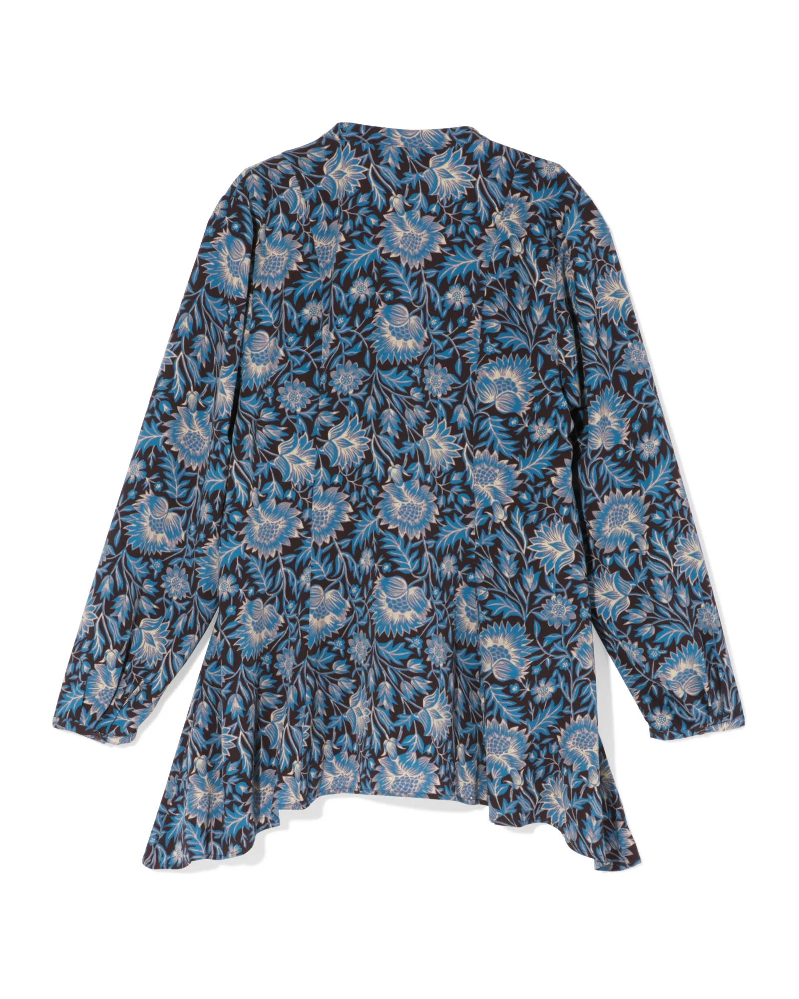 Anna Shark Bite Blouse | Black / Azure Blue