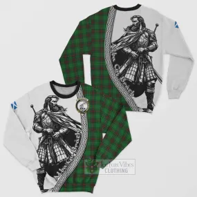 Anstruther Tartan Clan Crest Sweatshirt with Highlander Warrior Celtic Style