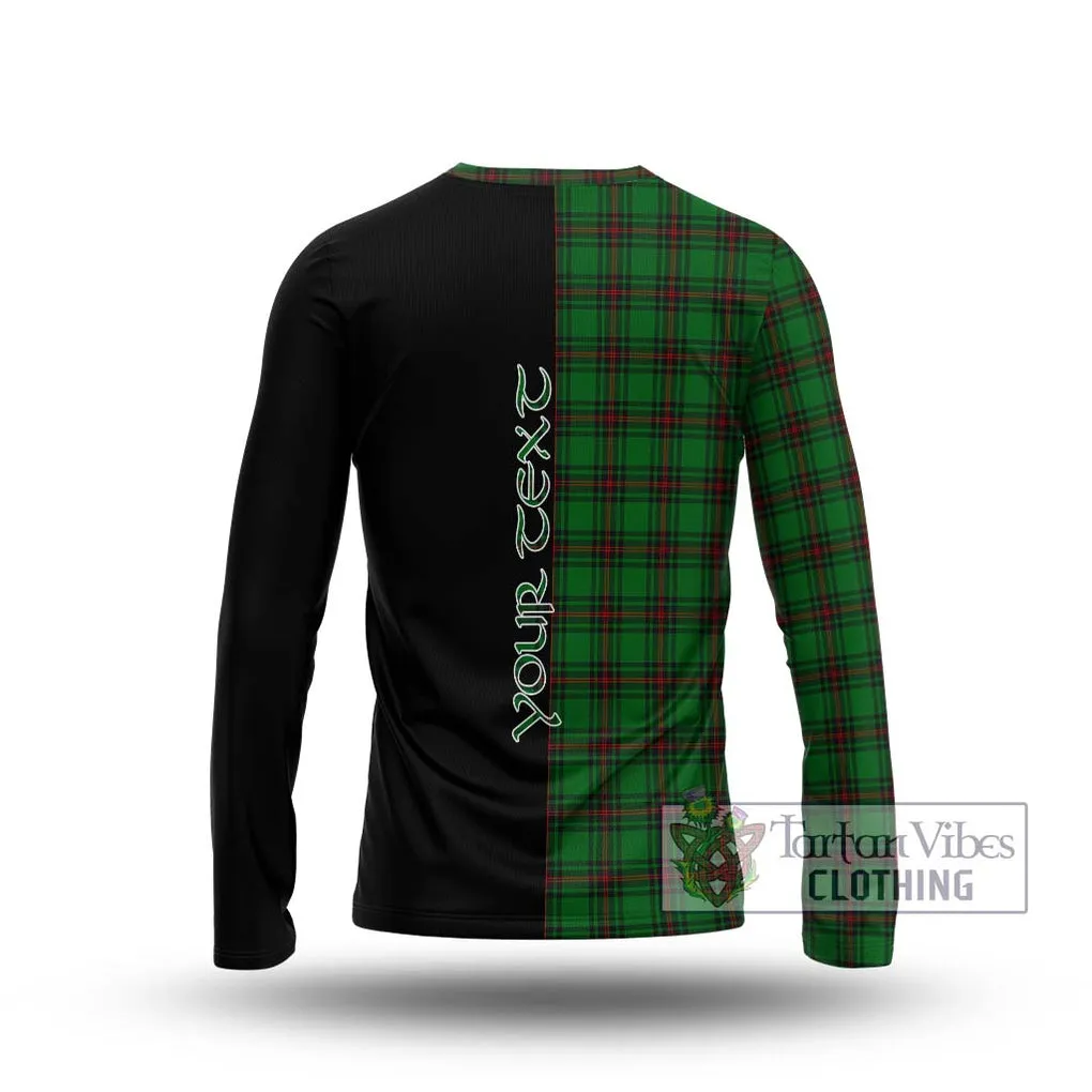 Anstruther Tartan Long Sleeve T-Shirt with Family Crest and Half Of Me Style