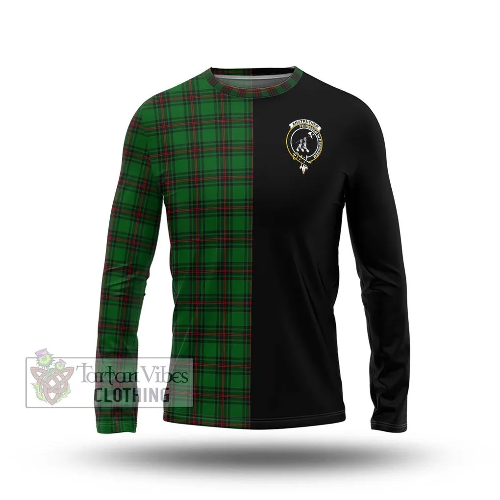 Anstruther Tartan Long Sleeve T-Shirt with Family Crest and Half Of Me Style