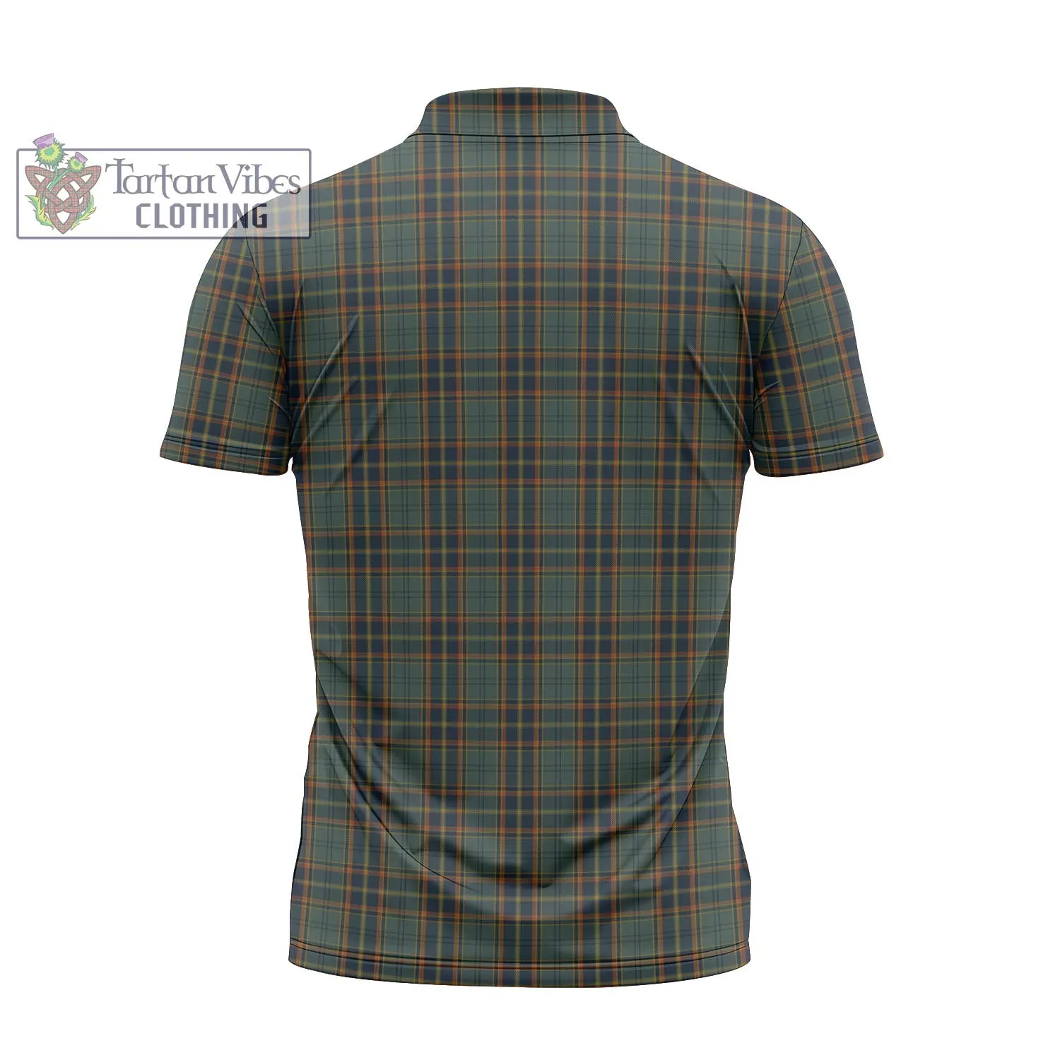 Antrim County Ireland Tartan Zipper Polo Shirt