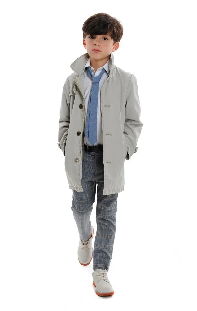 Appaman Boy Trench Coat in Stone