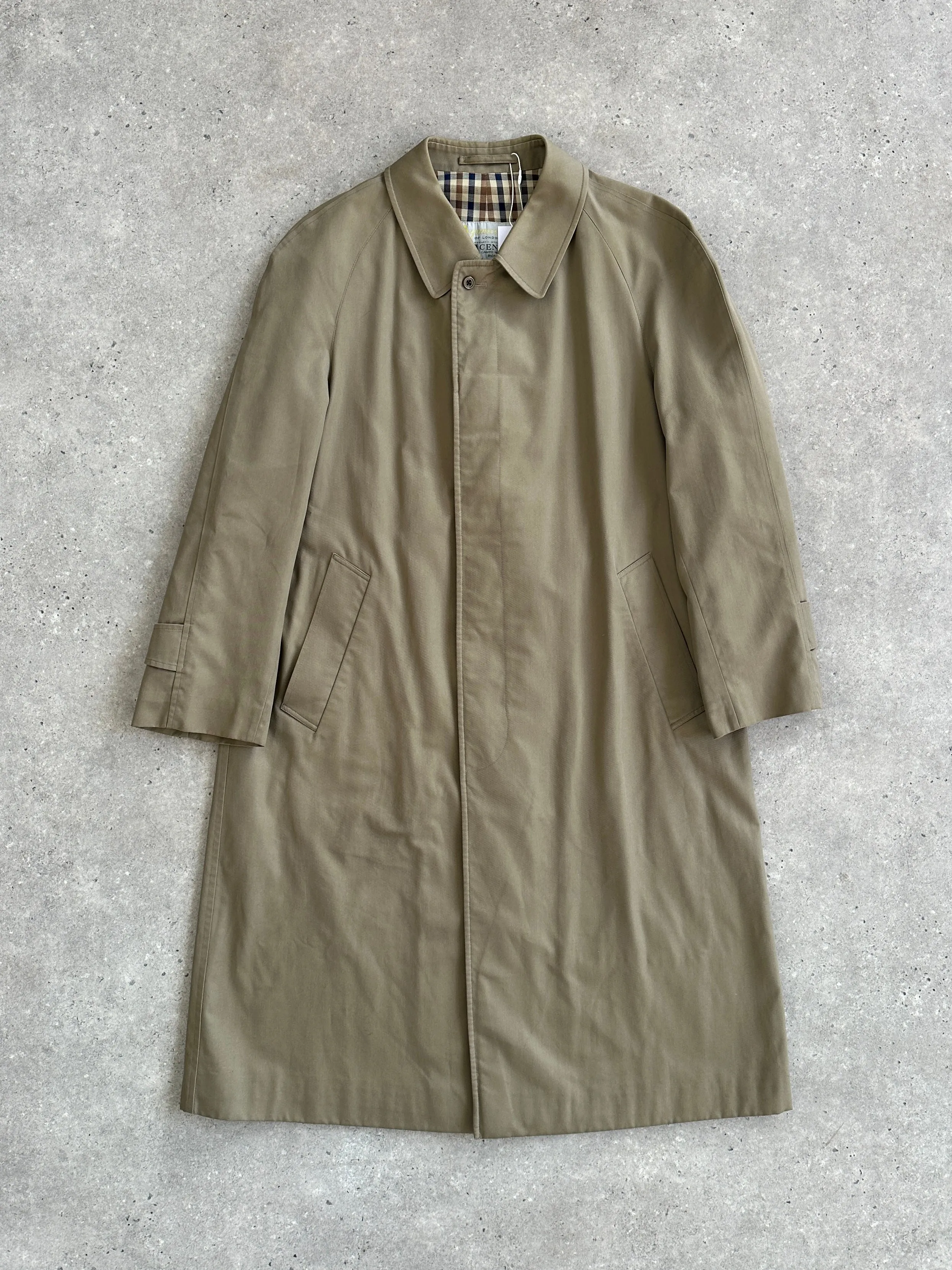 Aquascutum Cotton Concealed Placket Trench Coat - L/XL