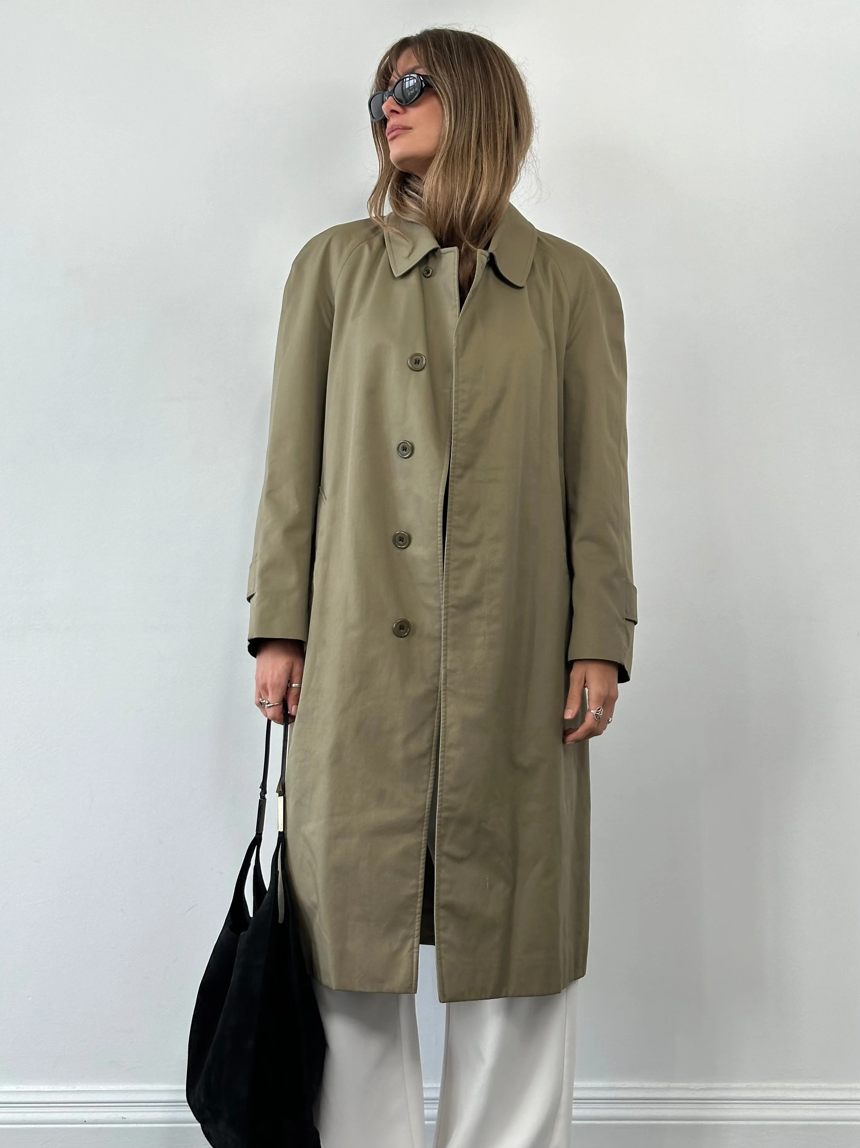 Aquascutum Cotton Concealed Placket Trench Coat - L/XL