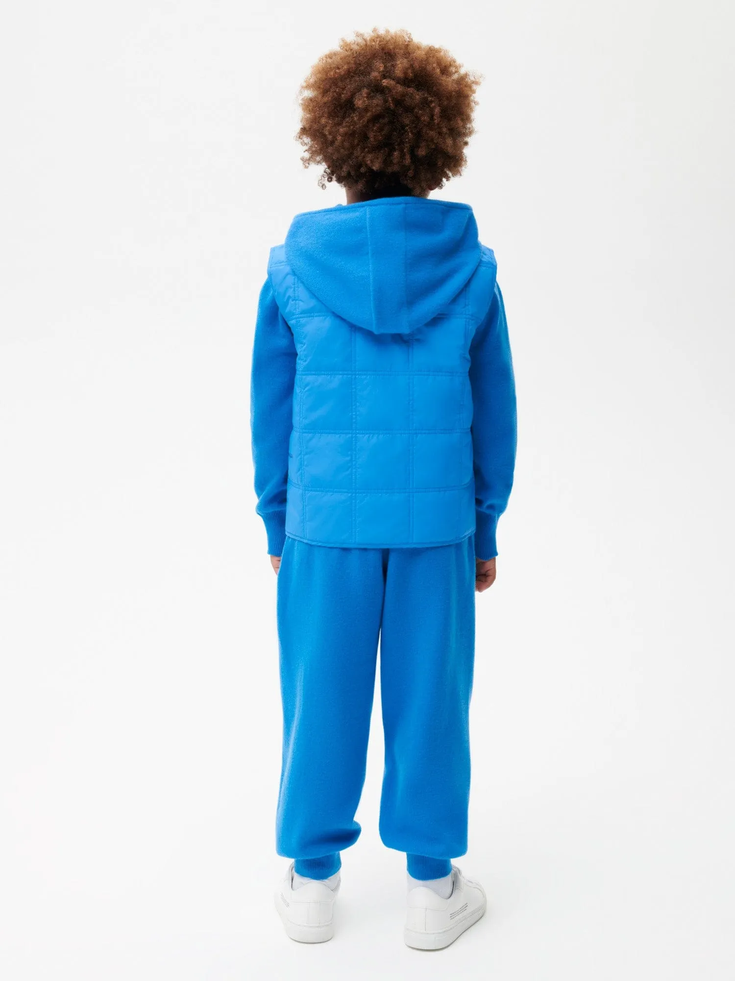 Archive Kid’s Flower-Warmth Quilted Gilet—cerulean blue