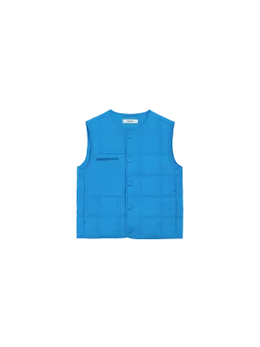 Archive Kid’s Flower-Warmth Quilted Gilet—cerulean blue