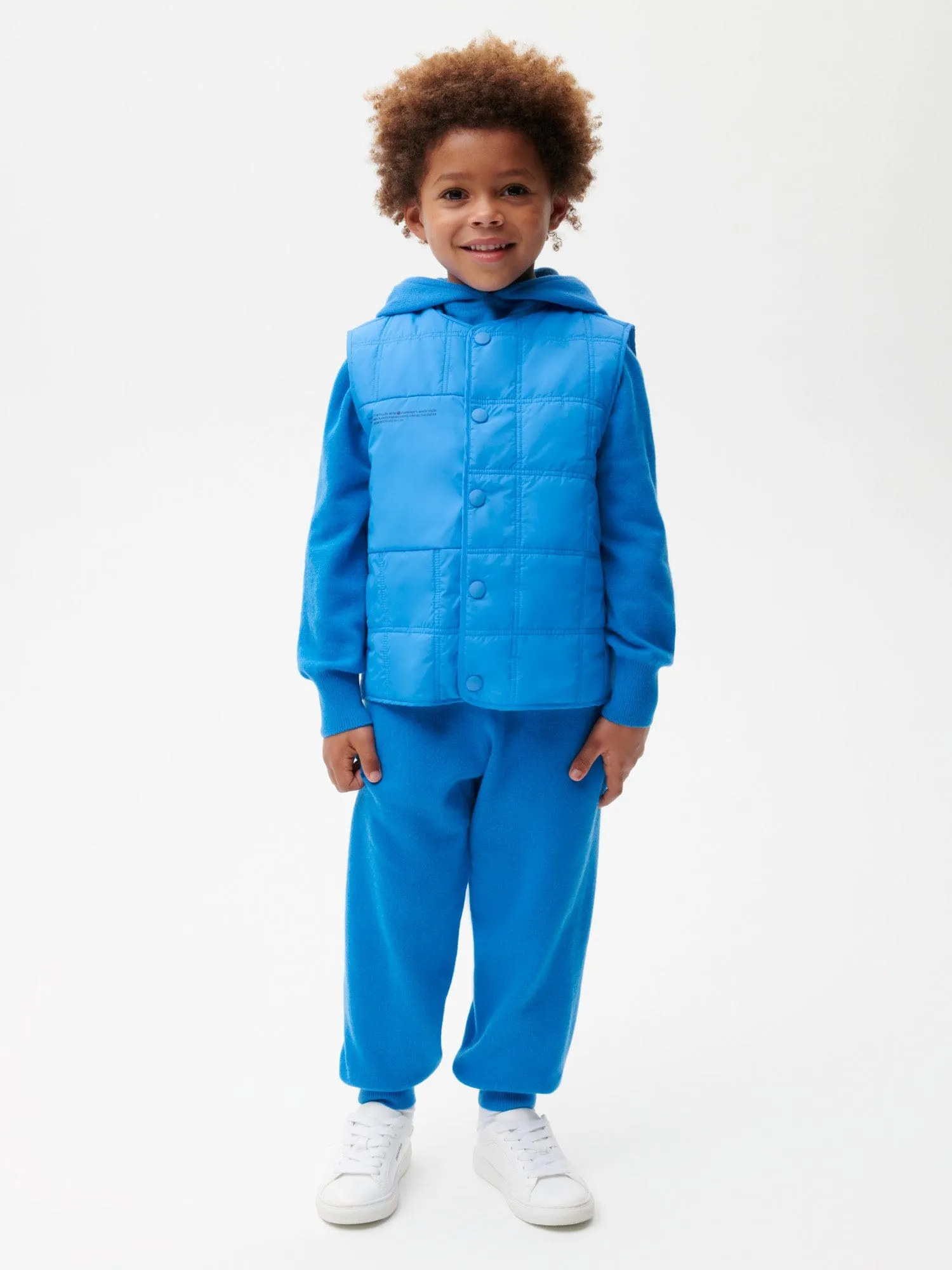 Archive Kid’s Flower-Warmth Quilted Gilet—cerulean blue