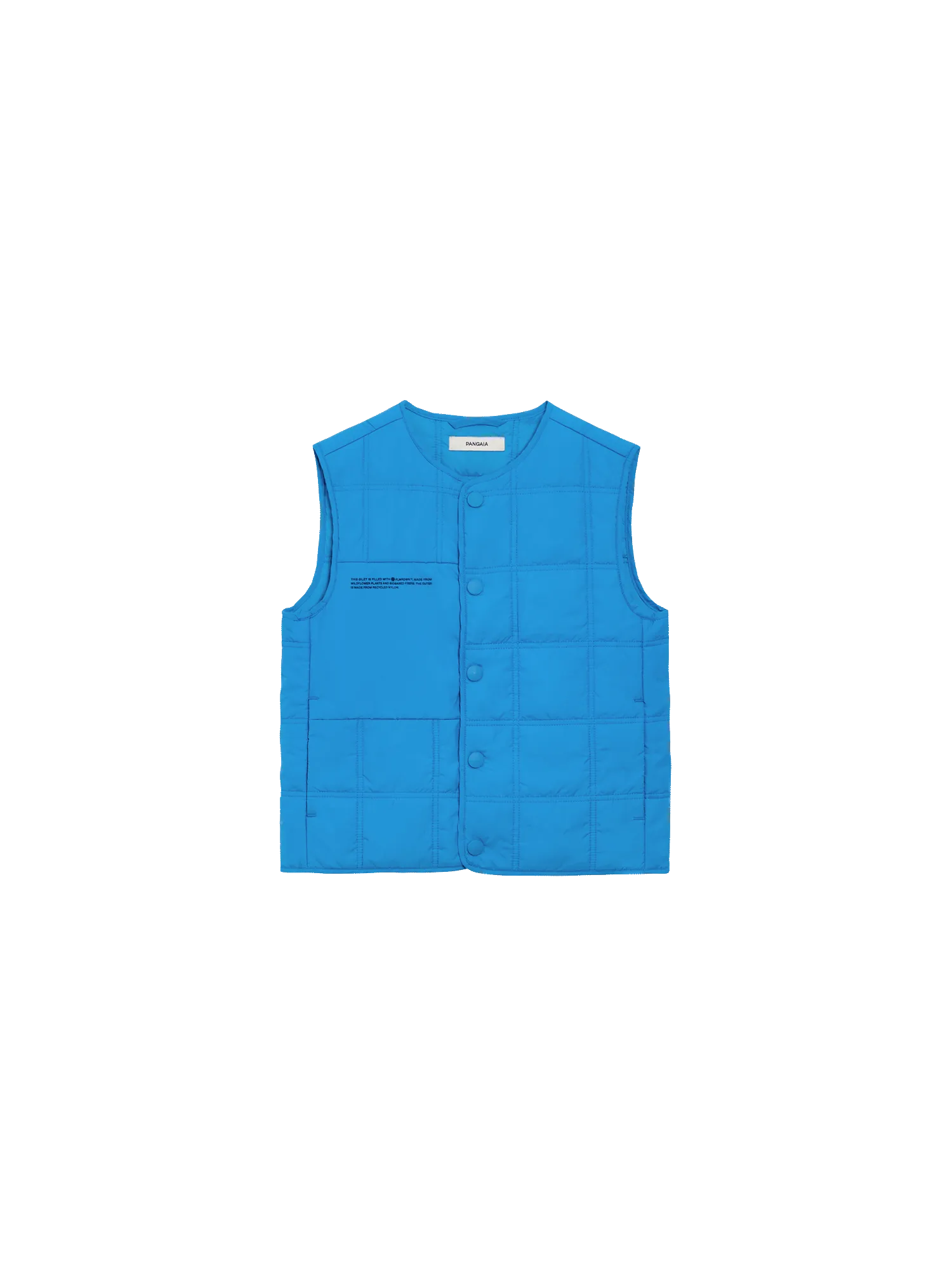 Archive Kid’s Flower-Warmth Quilted Gilet—cerulean blue