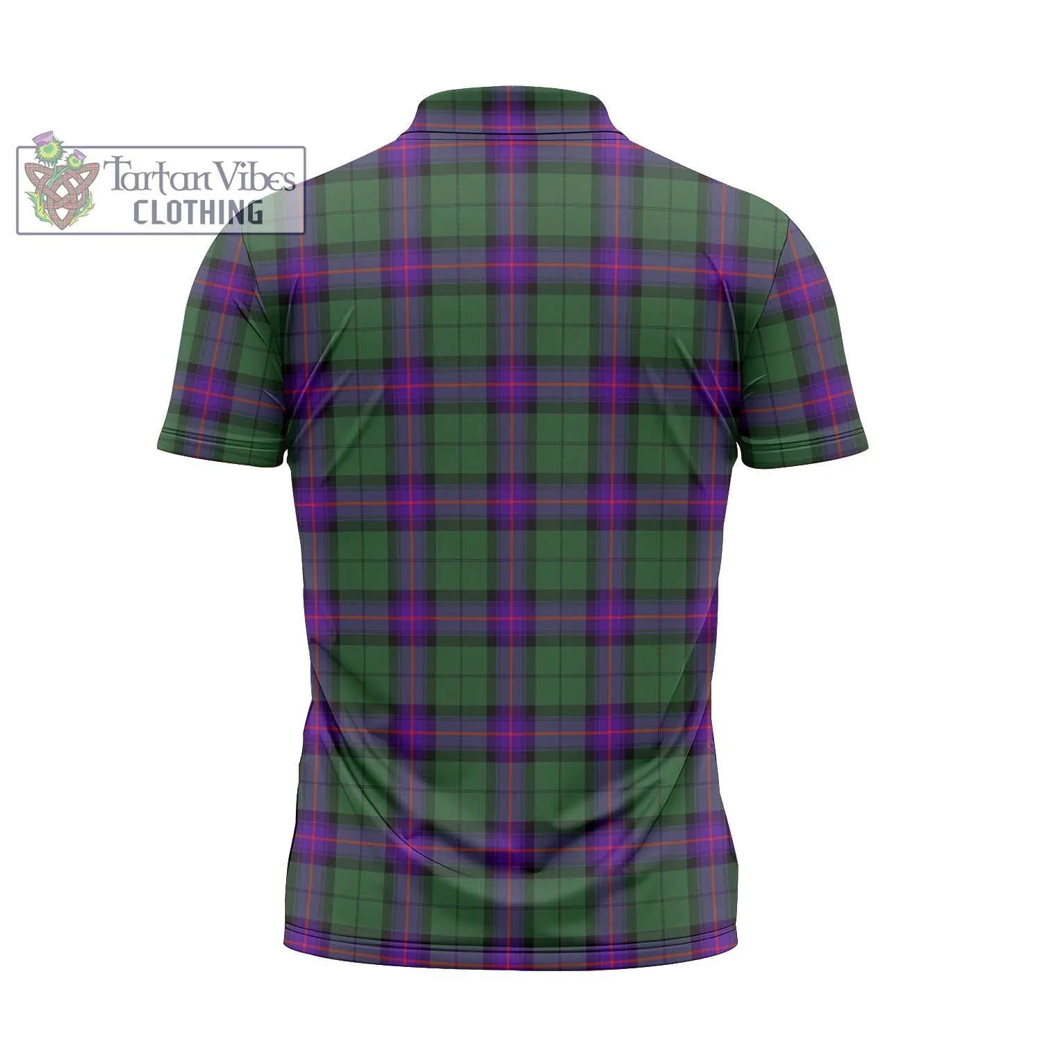 Armstrong Modern Tartan Zipper Polo Shirt with Family Crest