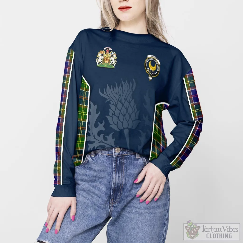 Arnott Tartan Sweatshirt with Family Crest and Scottish Thistle Vibes Sport Style