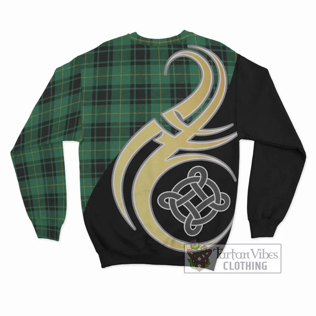 Arthur Ancient Tartan Sweatshirt with Family Crest and Celtic Symbol Style