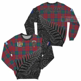 Auchinleck (Affleck) Crest Tartan Sweatshirt with New Zealand Silver Fern Half Style