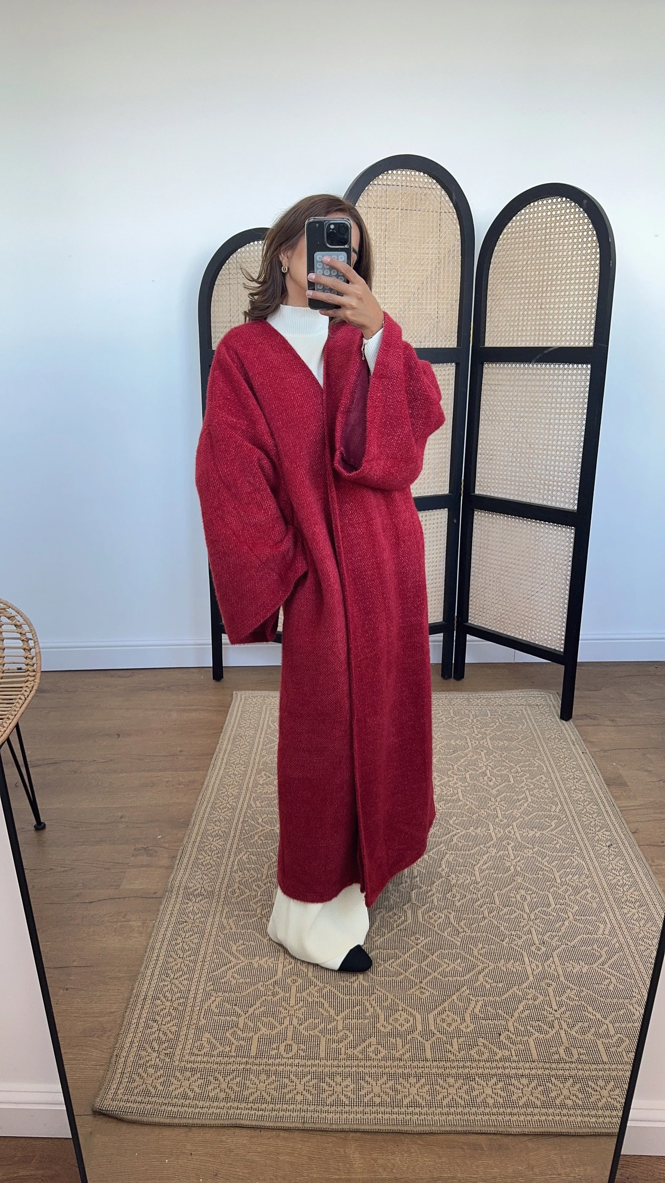 Aya kimono coatigan red