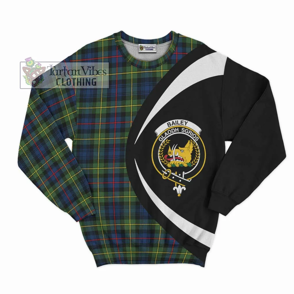 Bailey Modern Tartan Sweatshirt with Family Crest Circle Style