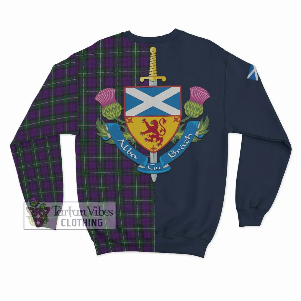 Baillie Highland Society Tartan Sweatshirt Alba with Scottish Lion Royal Arm Half Style