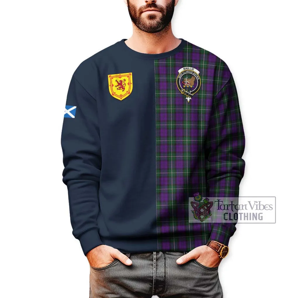 Baillie Highland Society Tartan Sweatshirt Alba with Scottish Lion Royal Arm Half Style