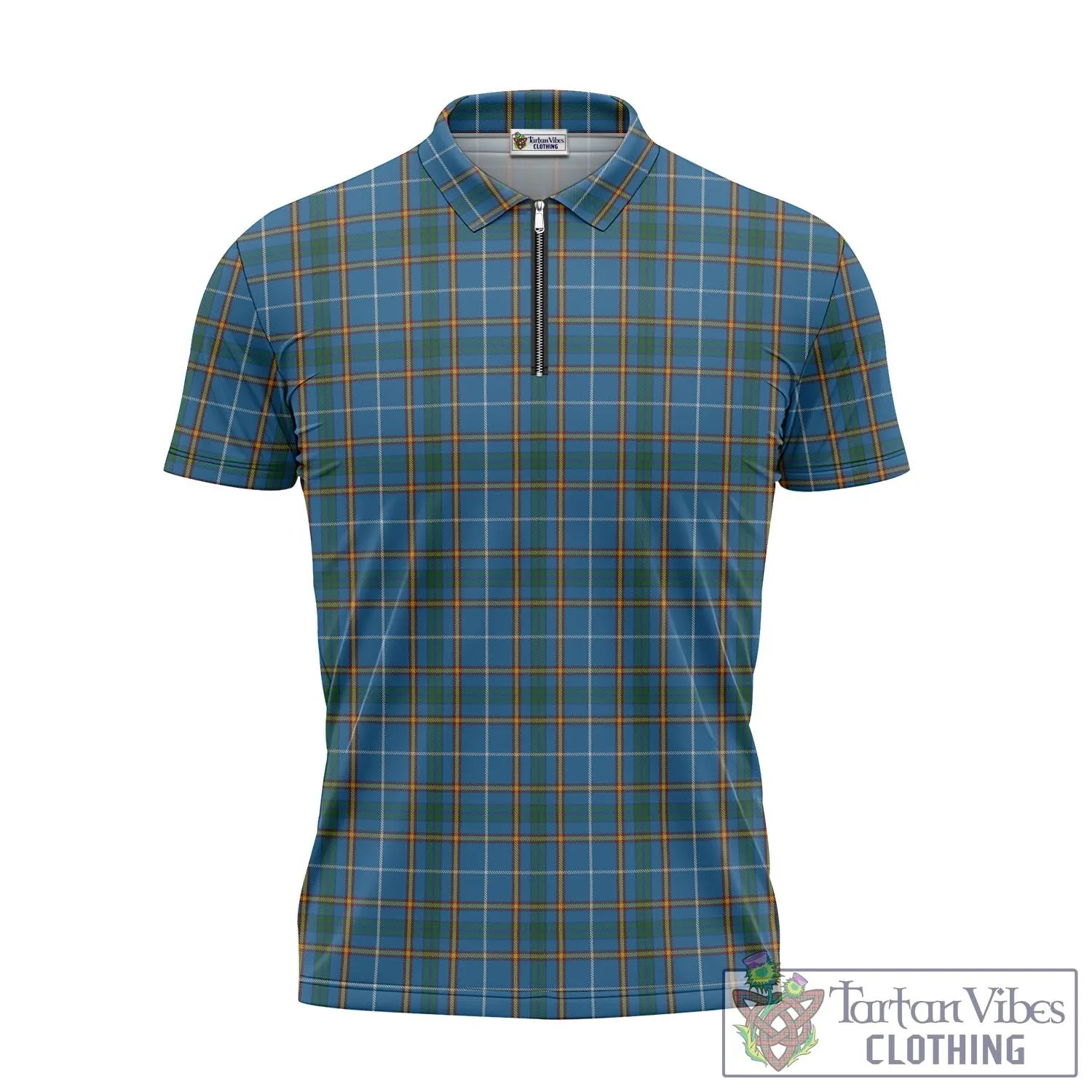 Bain Tartan Zipper Polo Shirt