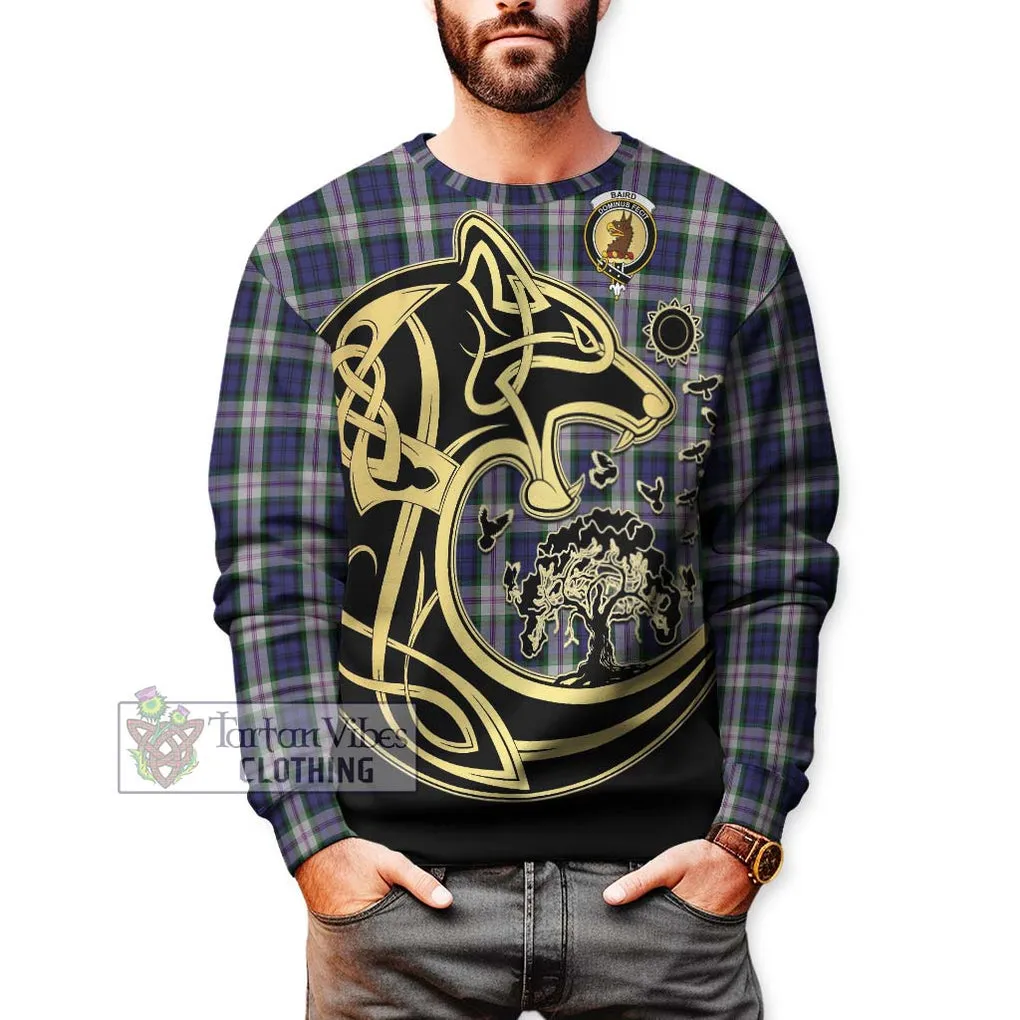 Baird Dress Tartan Sweatshirt with Family Crest Celtic Wolf Style