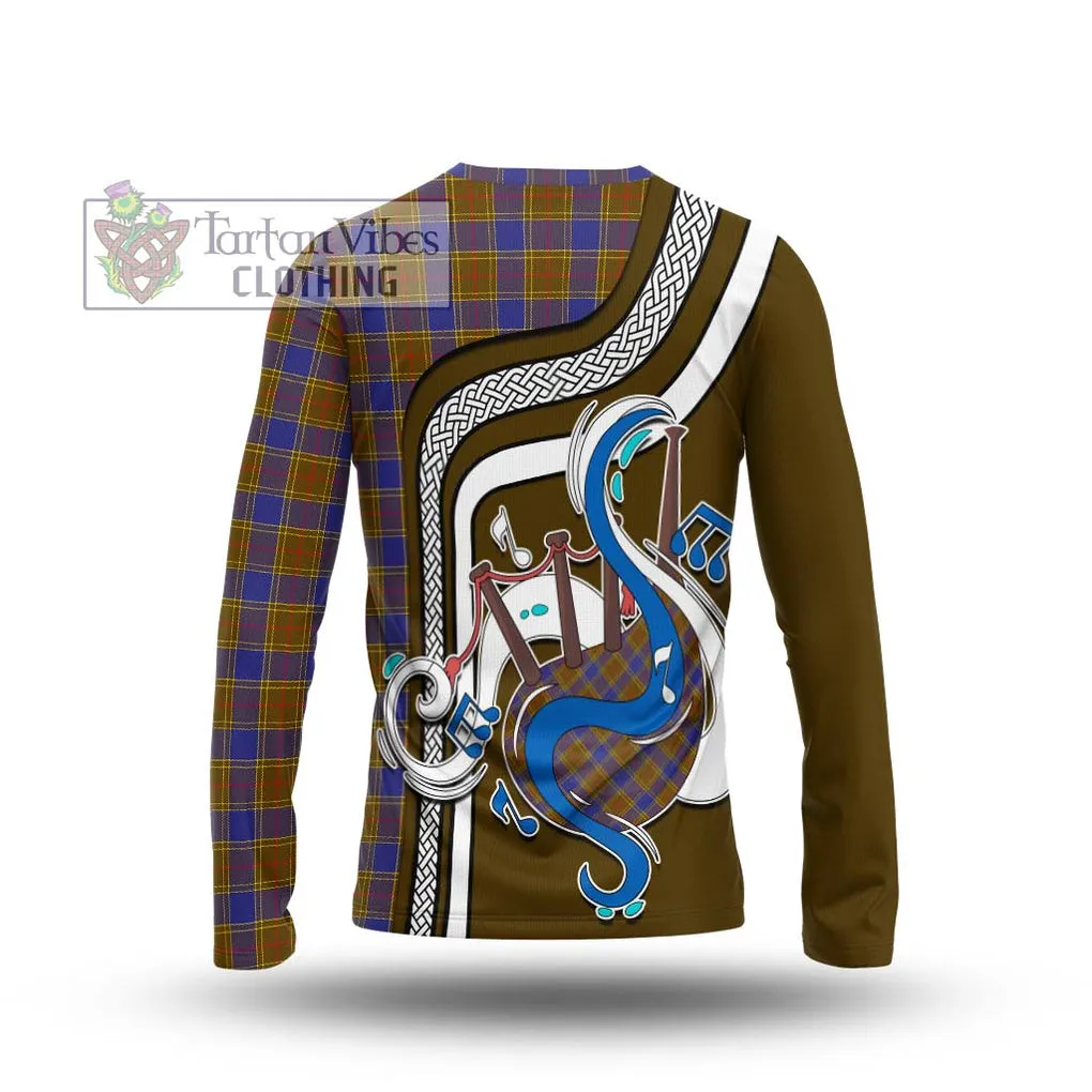 Balfour Tartan Long Sleeve T-Shirt with Epic Bagpipe Style