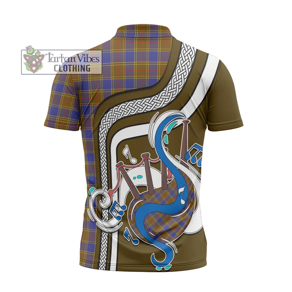 Balfour Tartan Zipper Polo Shirt with Epic Bagpipe Style