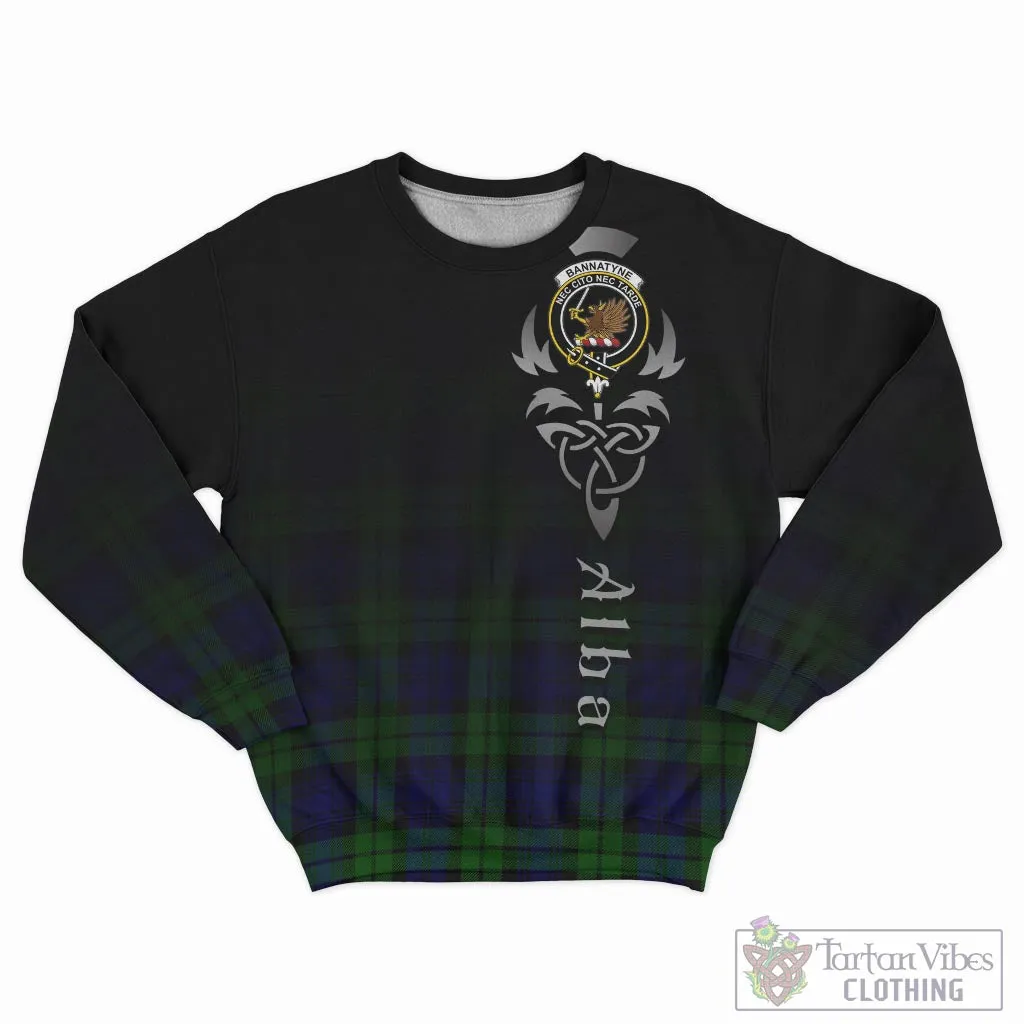 Bannatyne Tartan Sweatshirt Featuring Alba Gu Brath Family Crest Celtic Inspired