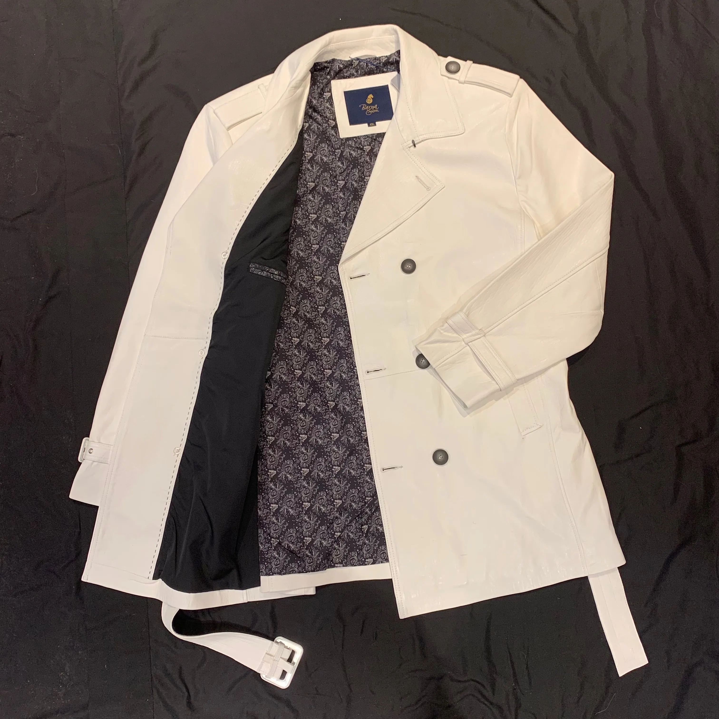 Barya NewYork White Lambskin Trench Jacket