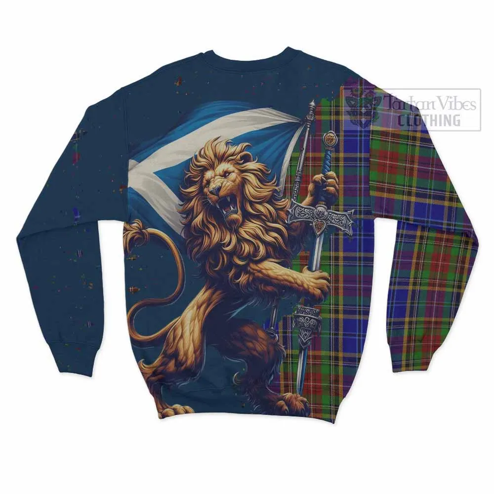 Beattie (Beatty) Tartan Family Crest Sweatshirt with Scottish Majestic Lion